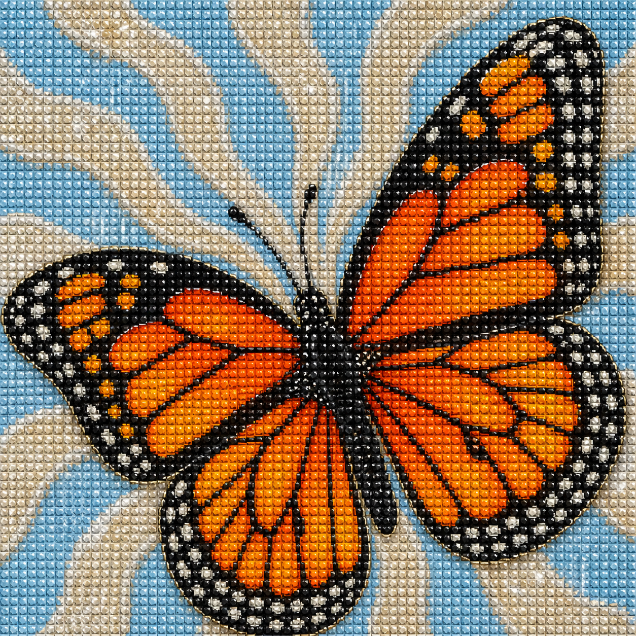 Monarch Shine- Diamond Art Kit (40x40cm, 100% Crystal Square Drill)