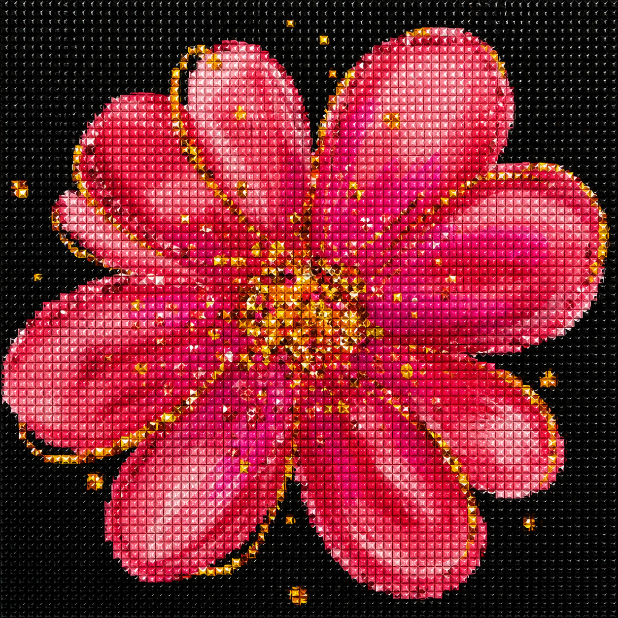 Crystal Petals- Diamond Art Kit (50x50cm, 100% Crystal Square Drill)