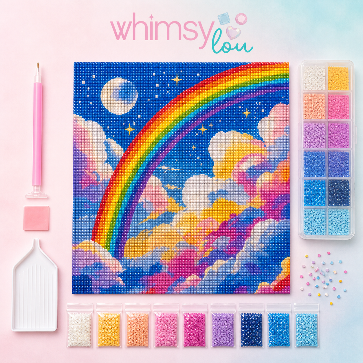 Moonbeam Skies- Diamond Art Kit (40x50cm, 100% Whimsy Dust Square Drill)