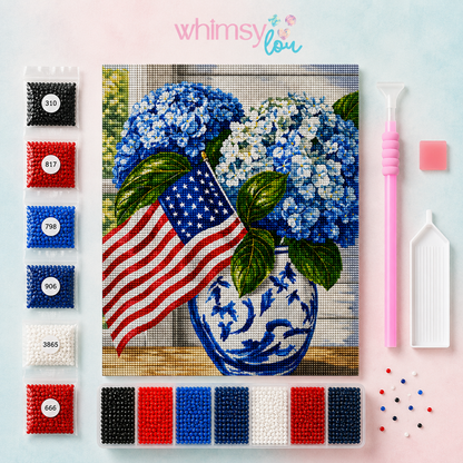 Patriot Petals- Diamond Art Kit (40x50cm, Square Drill)