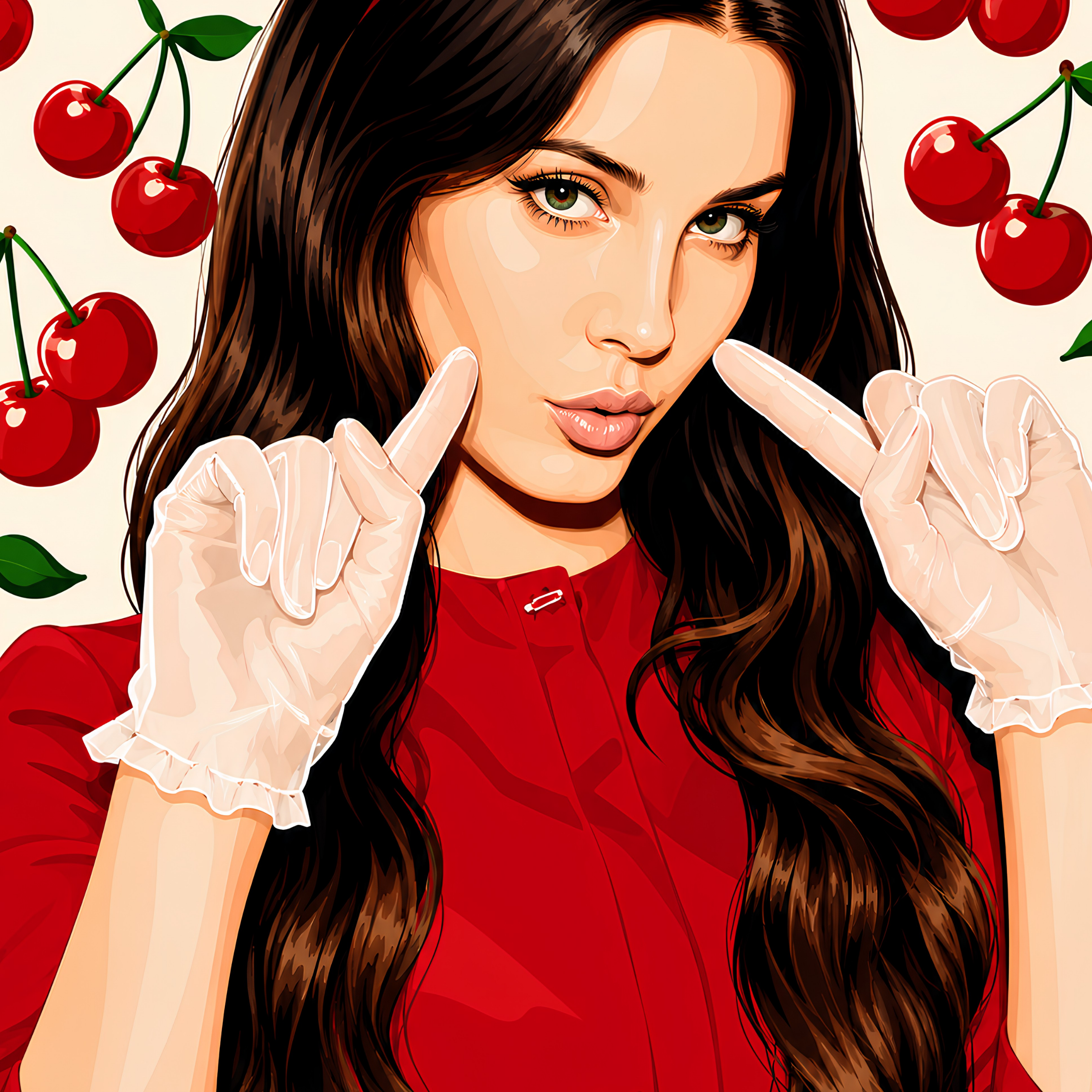 Cherry Cola Girl- Diamond Art Kit (40x60cm, Square Drill)