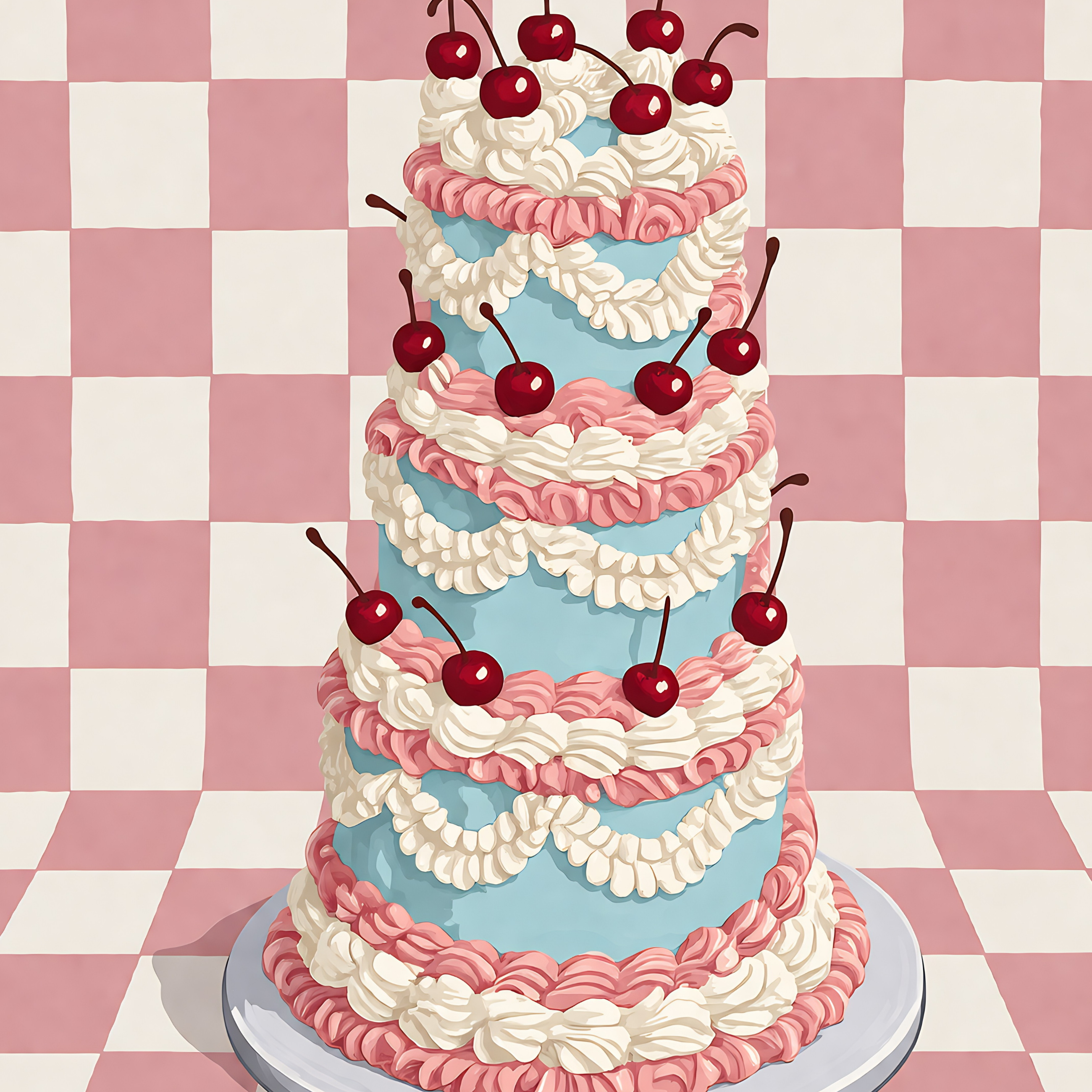 Cherry Sweet Celebration- Diamond Art Kit (40x50cm, Square Drill)