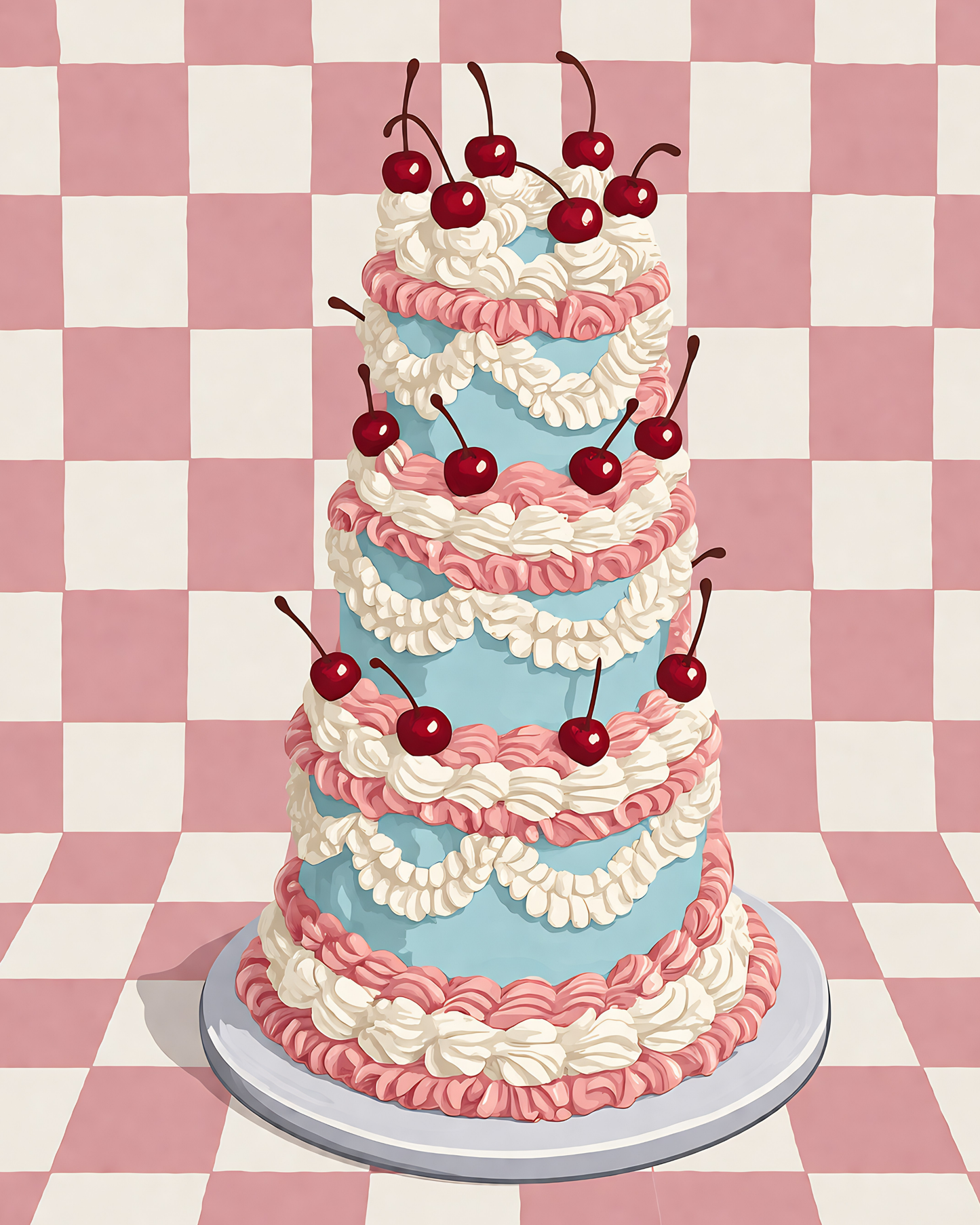 Cherry Sweet Celebration- Diamond Art Kit (40x50cm, Square Drill)