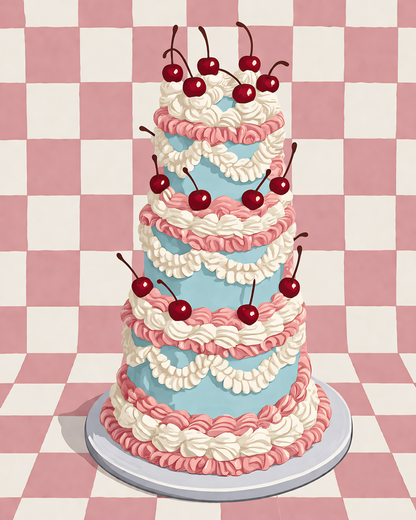 Cherry Sweet Celebration- Diamond Art Kit (40x50cm, Square Drill)