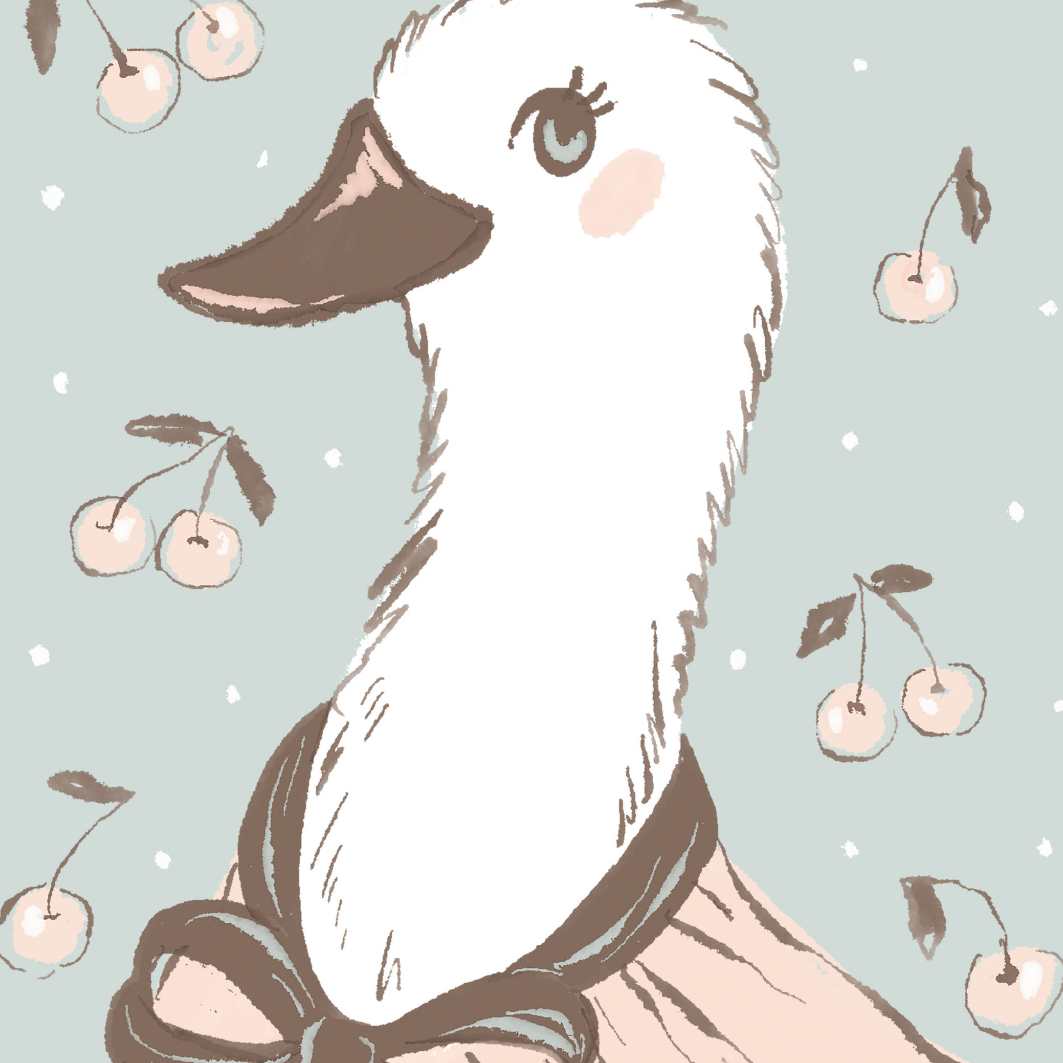 Cherry Goose by Hanna Symo- Diamond Art Kit (40x60cm, Round Drill)