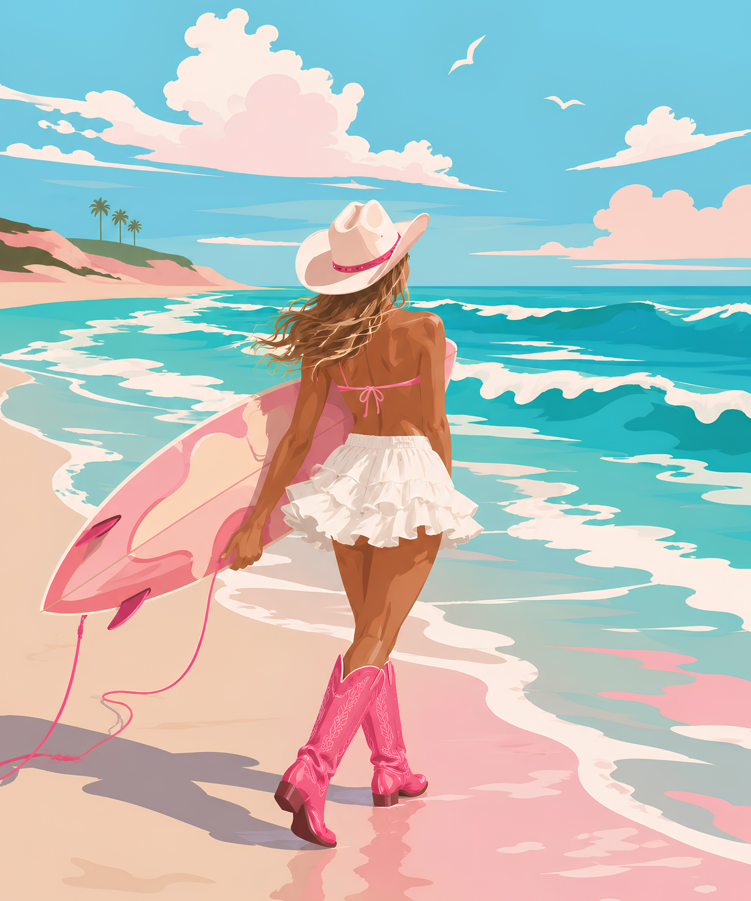 Coastal Cowgirl Summer – Diamond Art Kit (50x60cm, Square Drill)