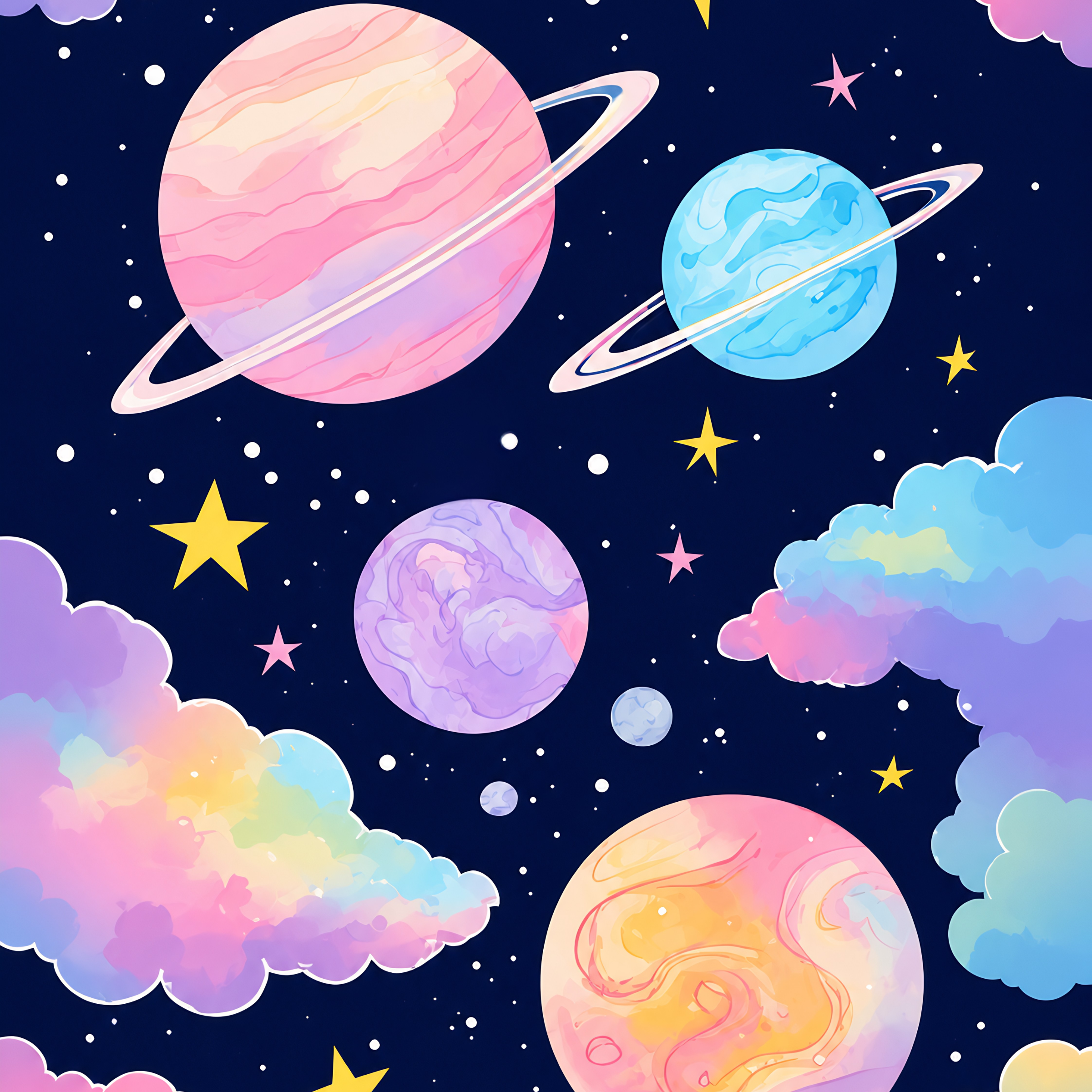 Cosmic Cotton Candy- Diamond Art Kit (40x50cm, 100% Whimsy Dust Square Drill)
