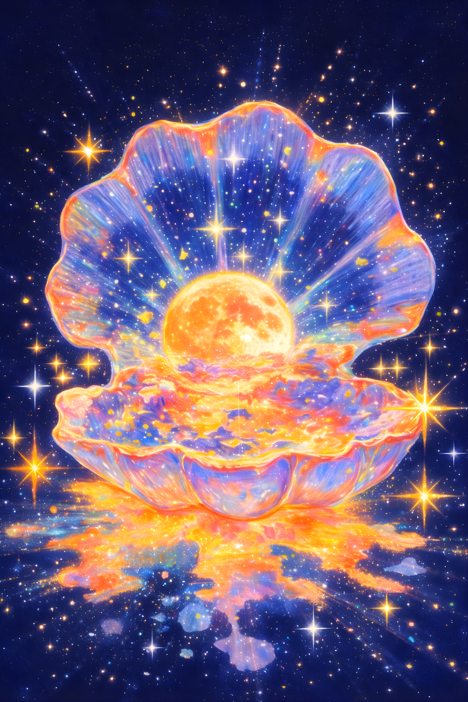 Cosmic Pearl- Diamond Art Kit (40x60cm, Round Drill)