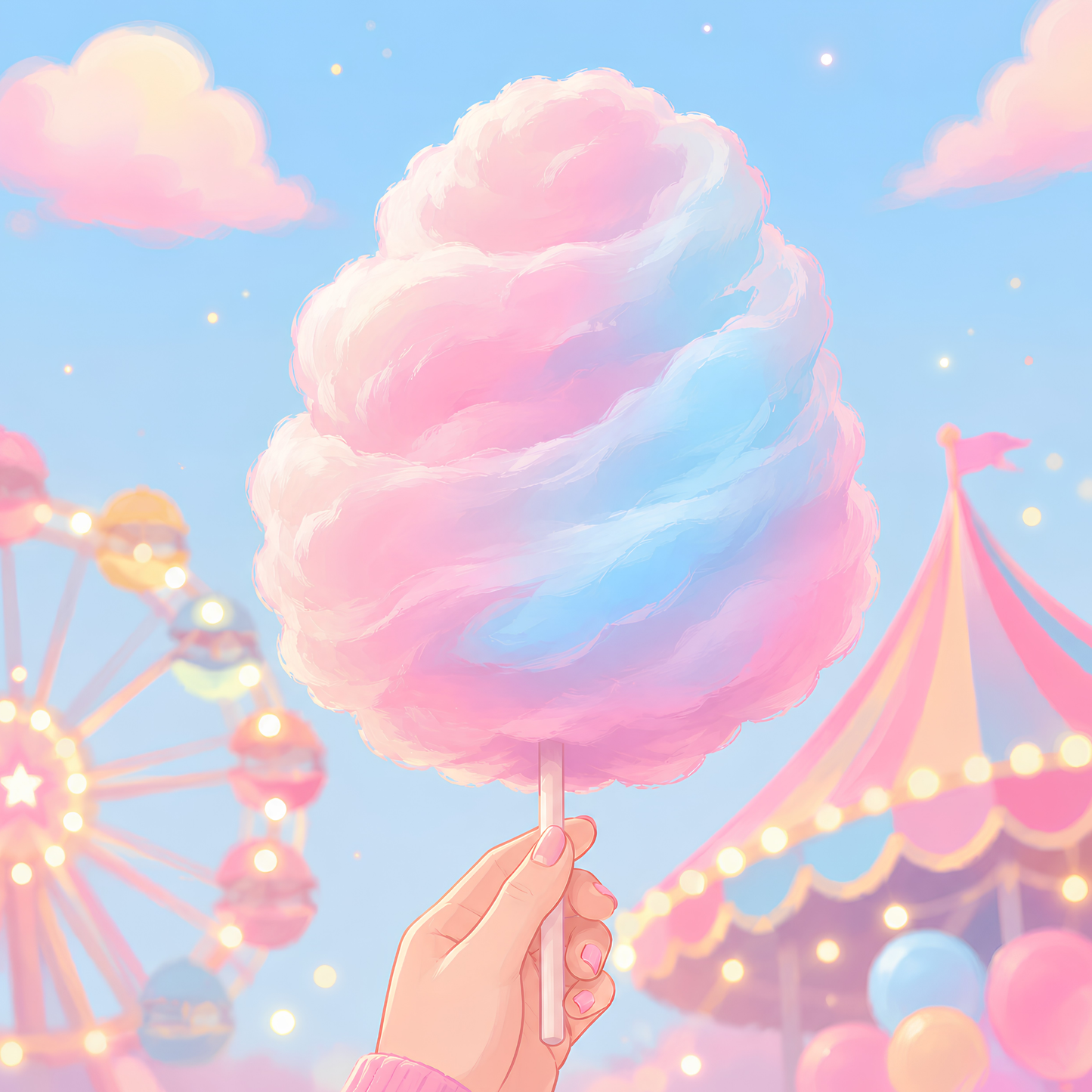 Cotton Candy Carnival- Diamond Art Kit (50x50cm, Square Drill)