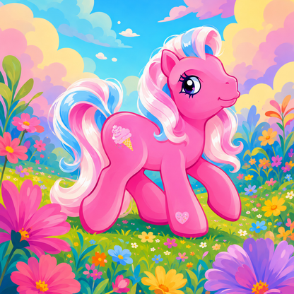 Cotton Candy Pony- Diamond Art Kit (50x50cm, Square Drill)