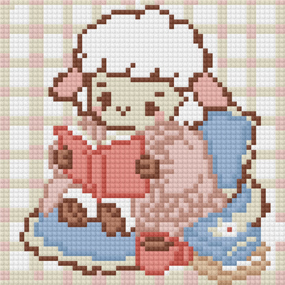 Cozy Cottage Lamb by Blumensdiary – little whimsies Mini Diamond Art Set