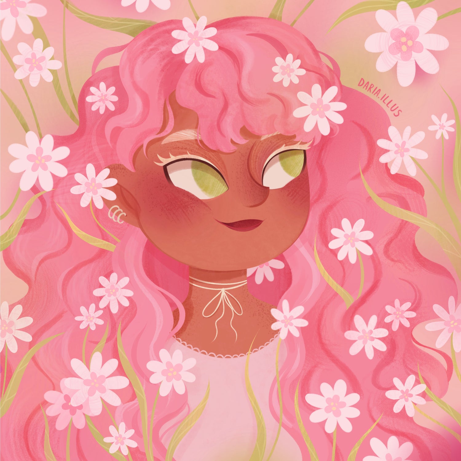 Daisy Dream by Daria.illus – Diamond Art Kit (50x50cm, Square Drill)
