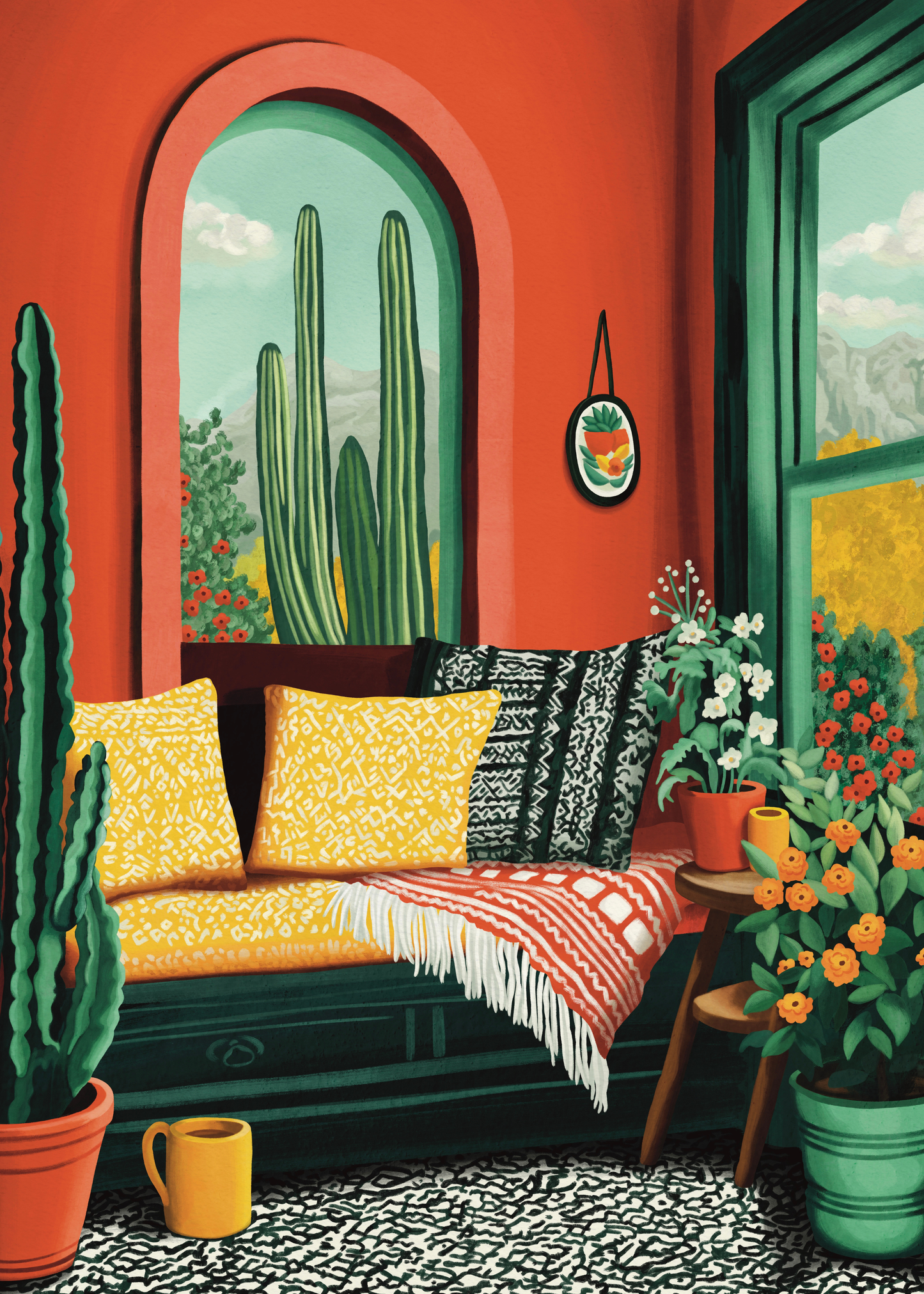 Desert Cactus Room by Lisa D Art Designs – Diamond Art Kit (50x70cm, Square Drill)