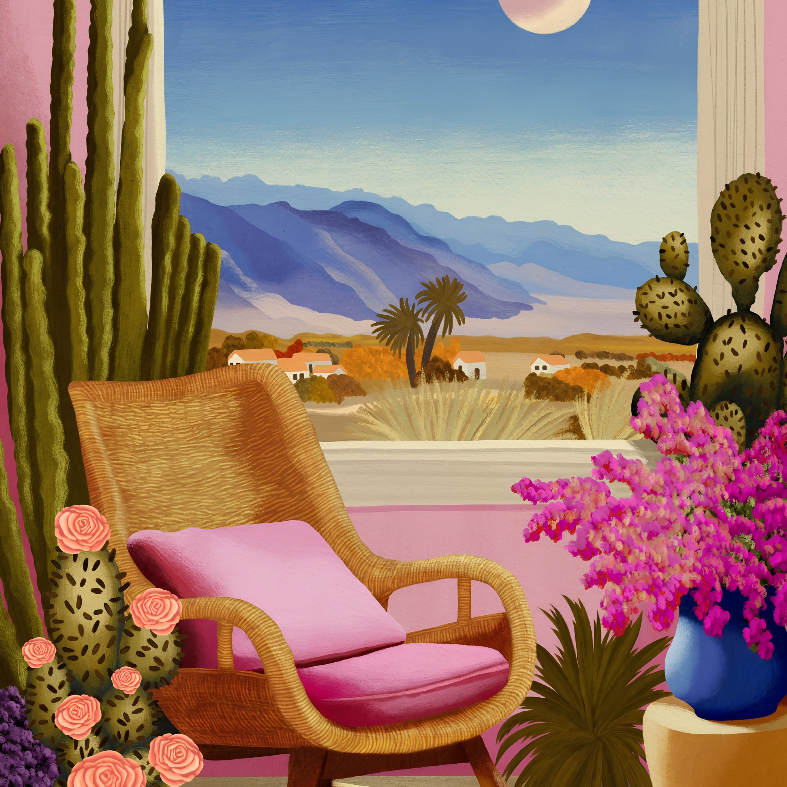 Desert Window Retreat by Lisa D Art Designs – Diamond Art Kit (50x70cm, Square Drill)
