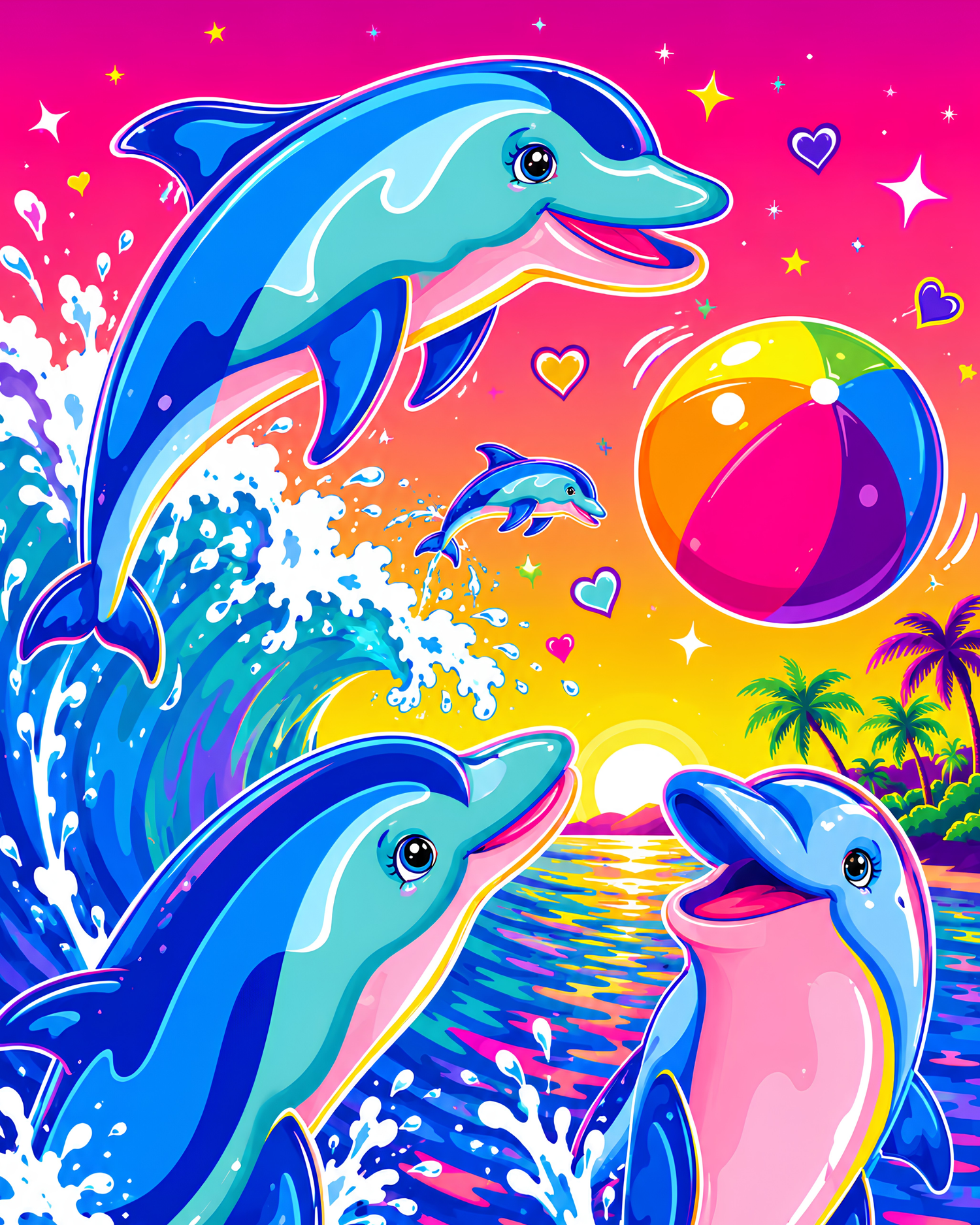 Dolphin Splash Party- Diamond Art Kit (40x50cm, Square Drill)