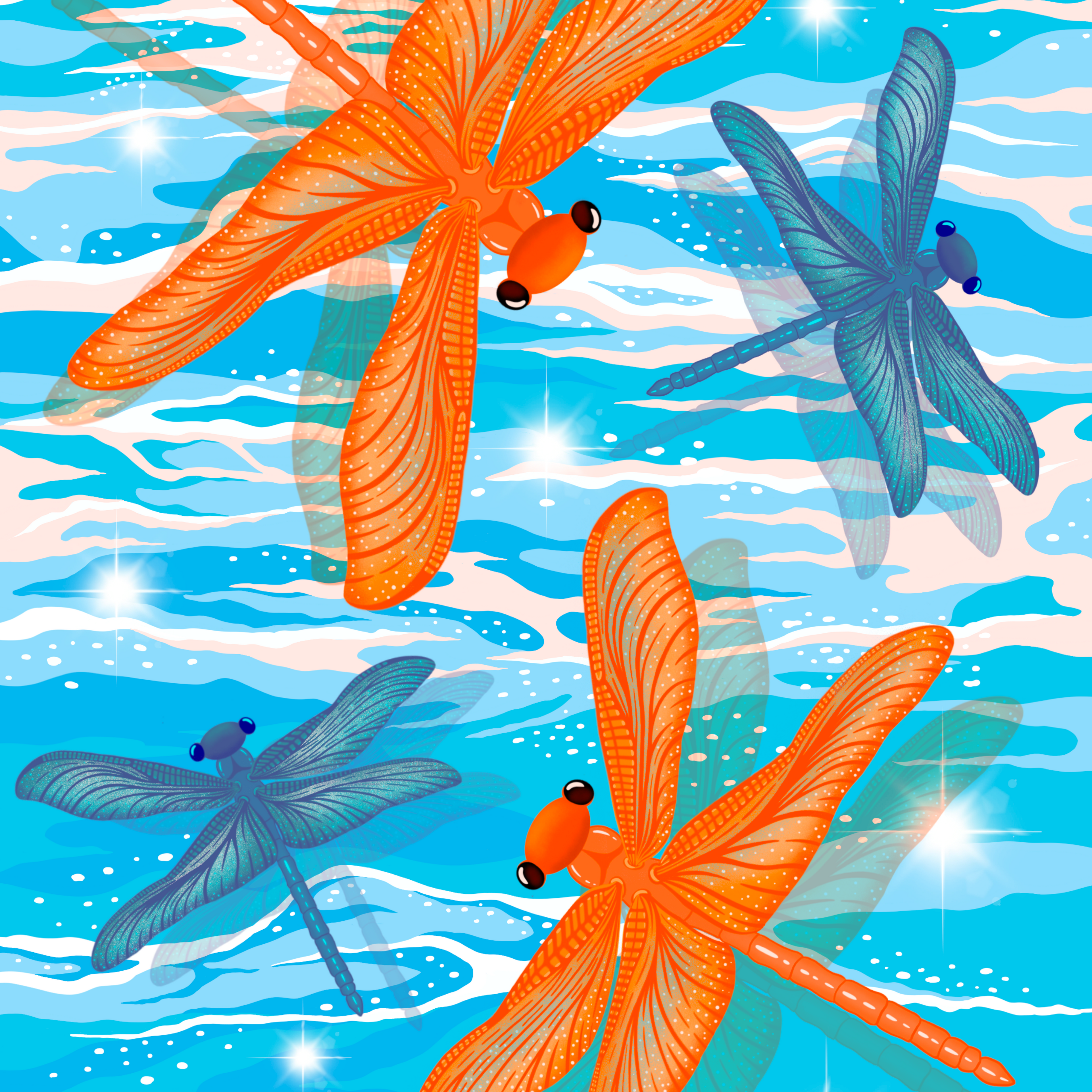 Dragonfly Jubilee by Jess Jay Design- Diamond Art Kit (50x70cm, Round Drill)
