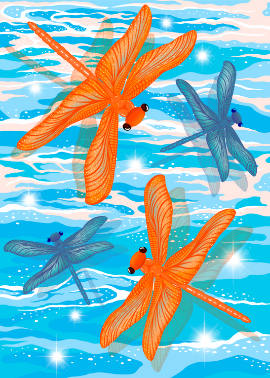 Dragonfly Jubilee by Jess Jay Design- Diamond Art Kit (50x70cm, Round Drill)