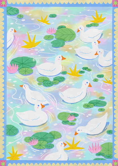 Ducks & Lily Pads by Ziyi Studio- Diamond Art Kit (50x70cm)