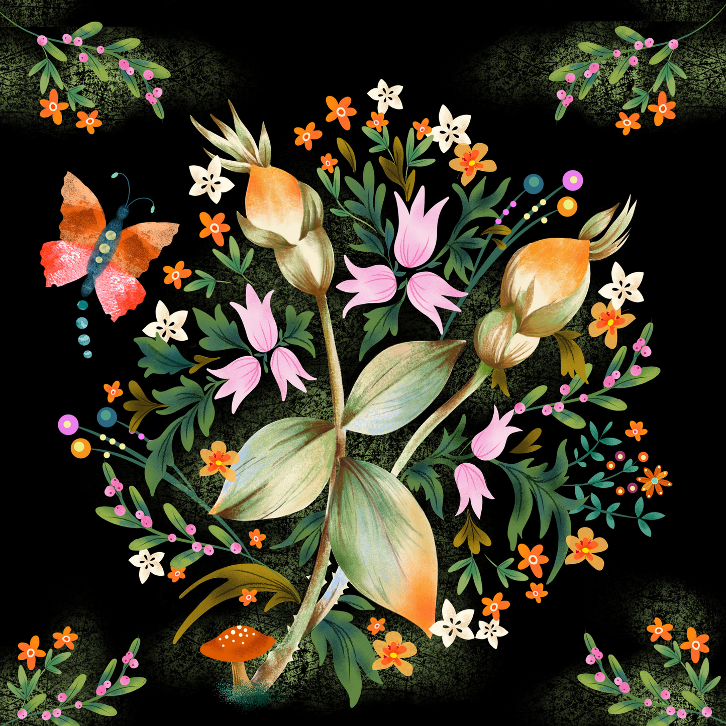 Enchanted Botanicals by Lisa Powell Braun – Diamond Art Kit (50x50cm, Square Drill)