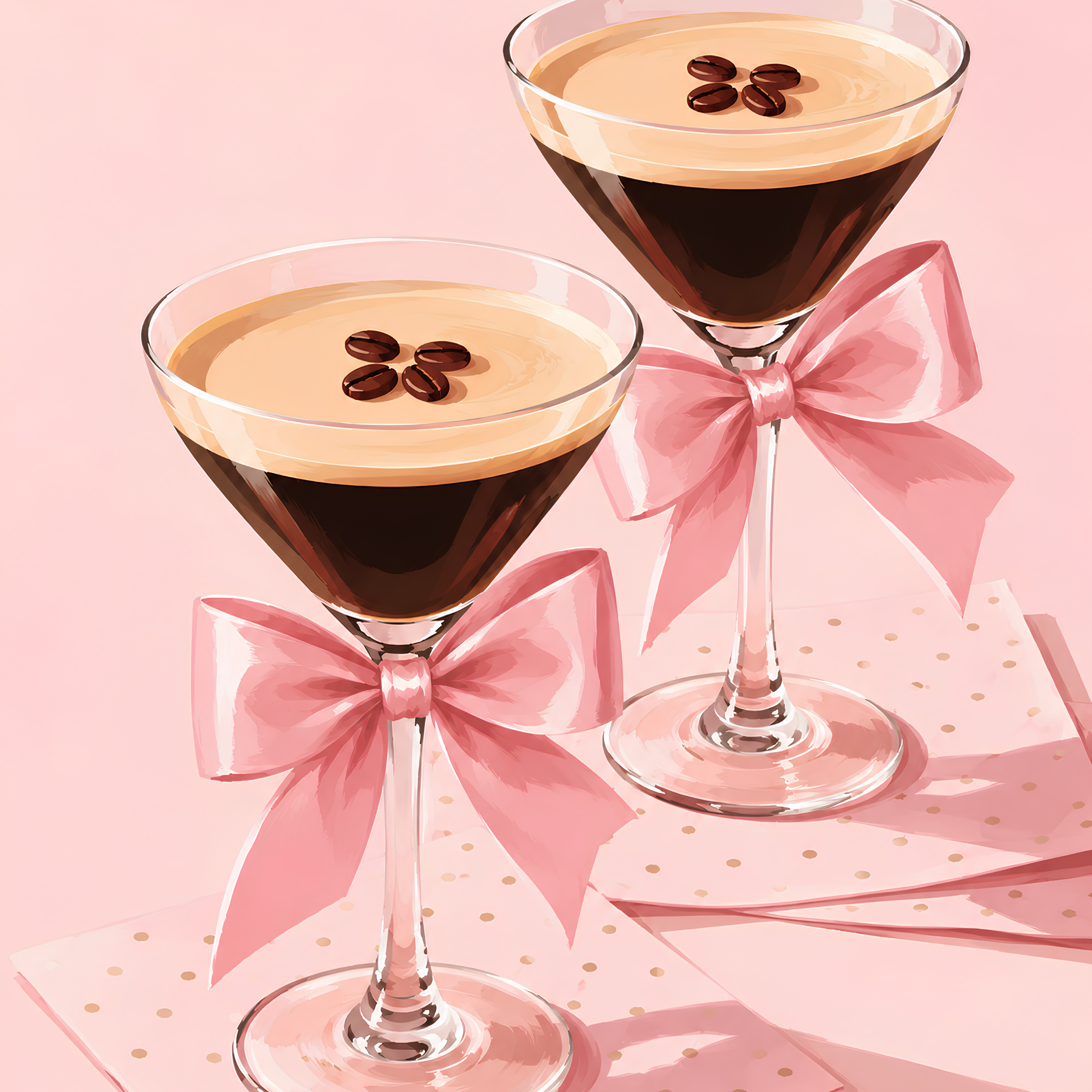 Espresso & Bows- Diamond Art Kit (40x50cm, Round Drill)