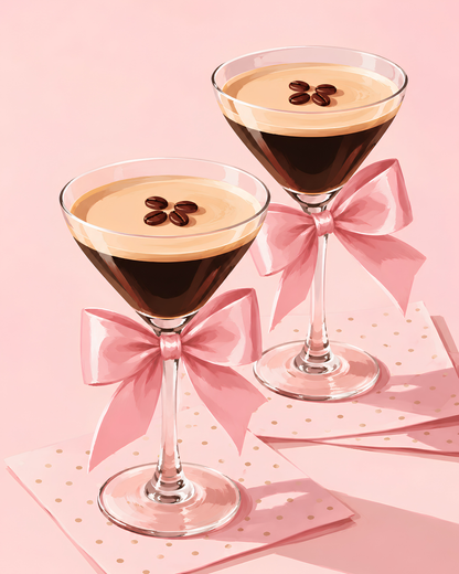 Espresso & Bows- Diamond Art Kit (40x50cm, Round Drill)