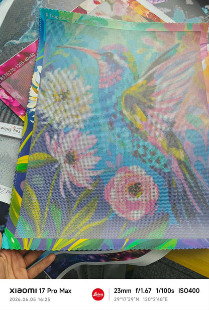 Tropical Hummingbird- Diamond Art Kit (40x50cm, Round Drill)
