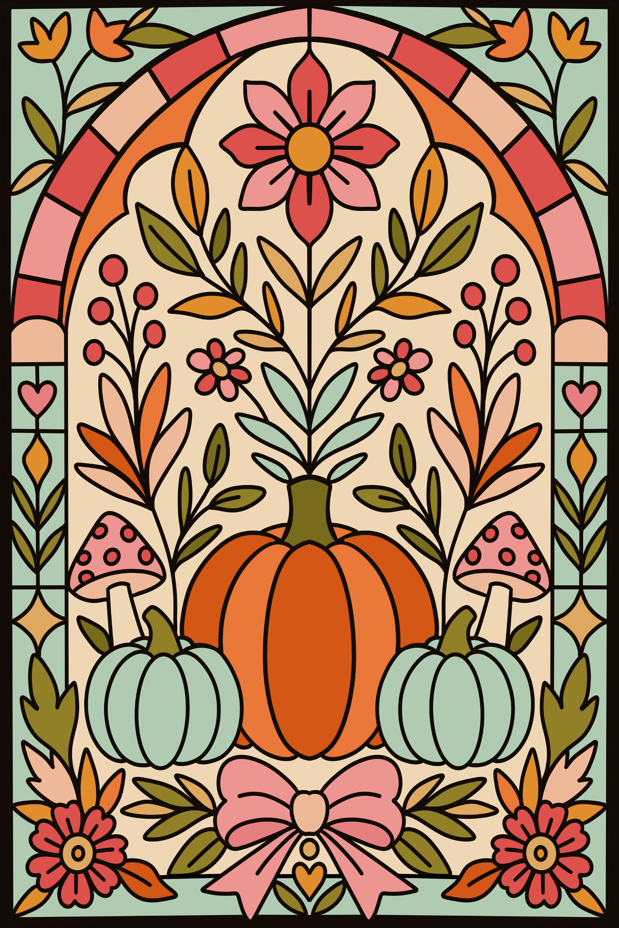 Fall Stained Glass by Textile Bakery – Diamond Art Kit (40x60cm)