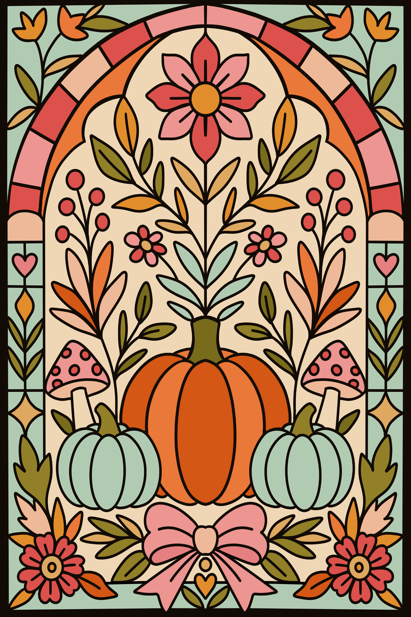 Fall Stained Glass by Textile Bakery – Diamond Art Kit (40x60cm)