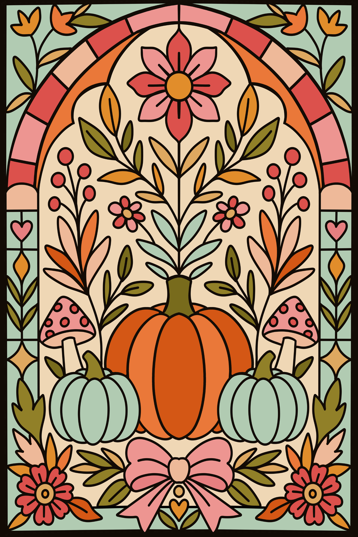 Fall Stained Glass by Textile Bakery – Diamond Art Kit (40x60cm)