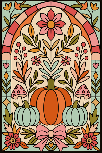 Fall Stained Glass by Textile Bakery – Diamond Art Kit (40x60cm)