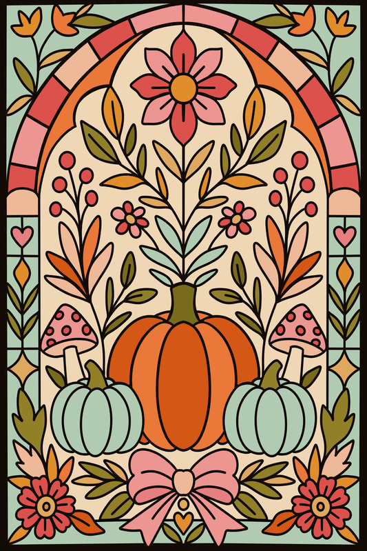 Fall Stained Glass by Textile Bakery – Diamond Art Kit (40x60cm)