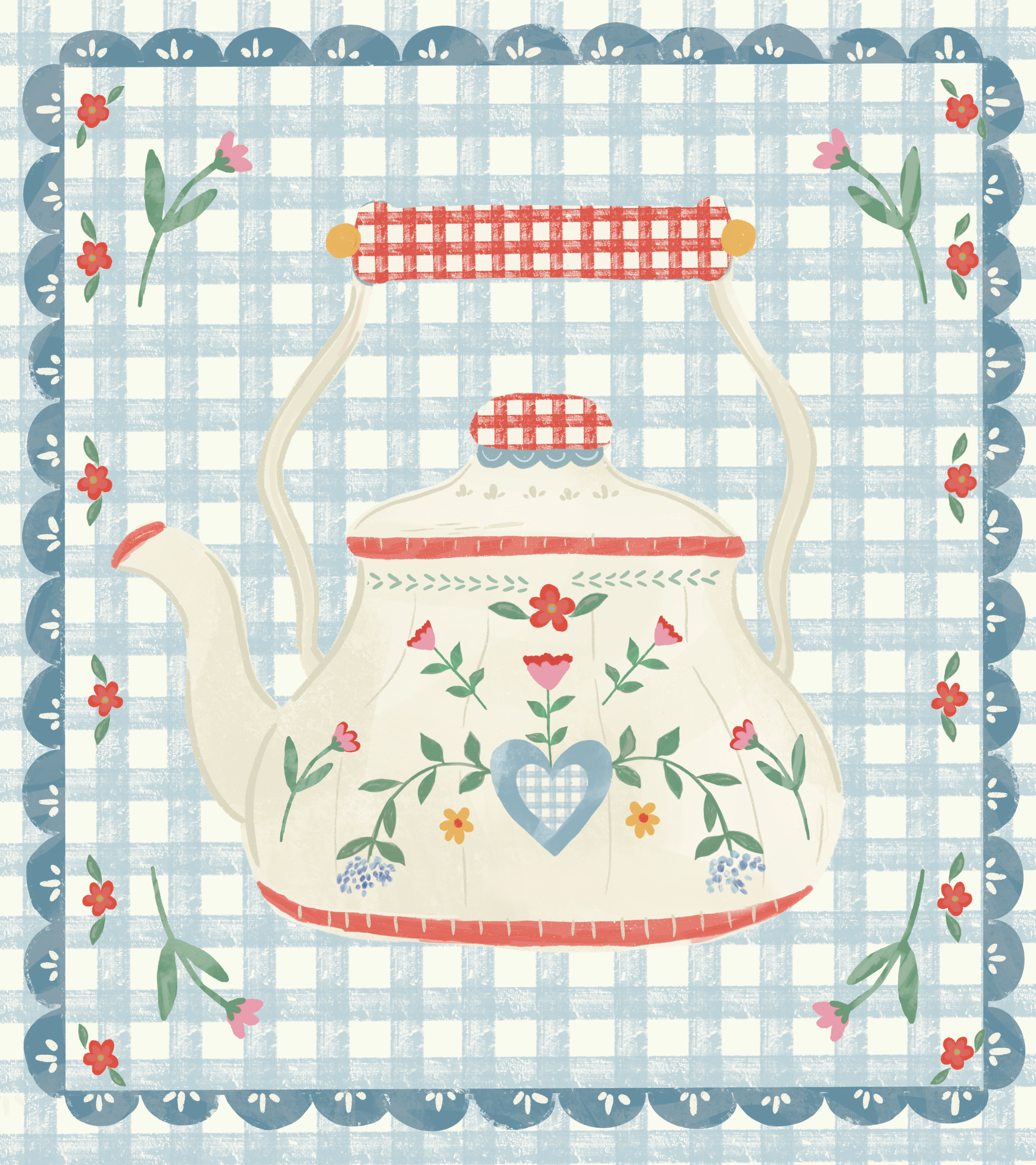 Farmhouse Kettle by Rose Halsey- Diamond Art Kit (40x45cm, Square Drill) Hand Rendered