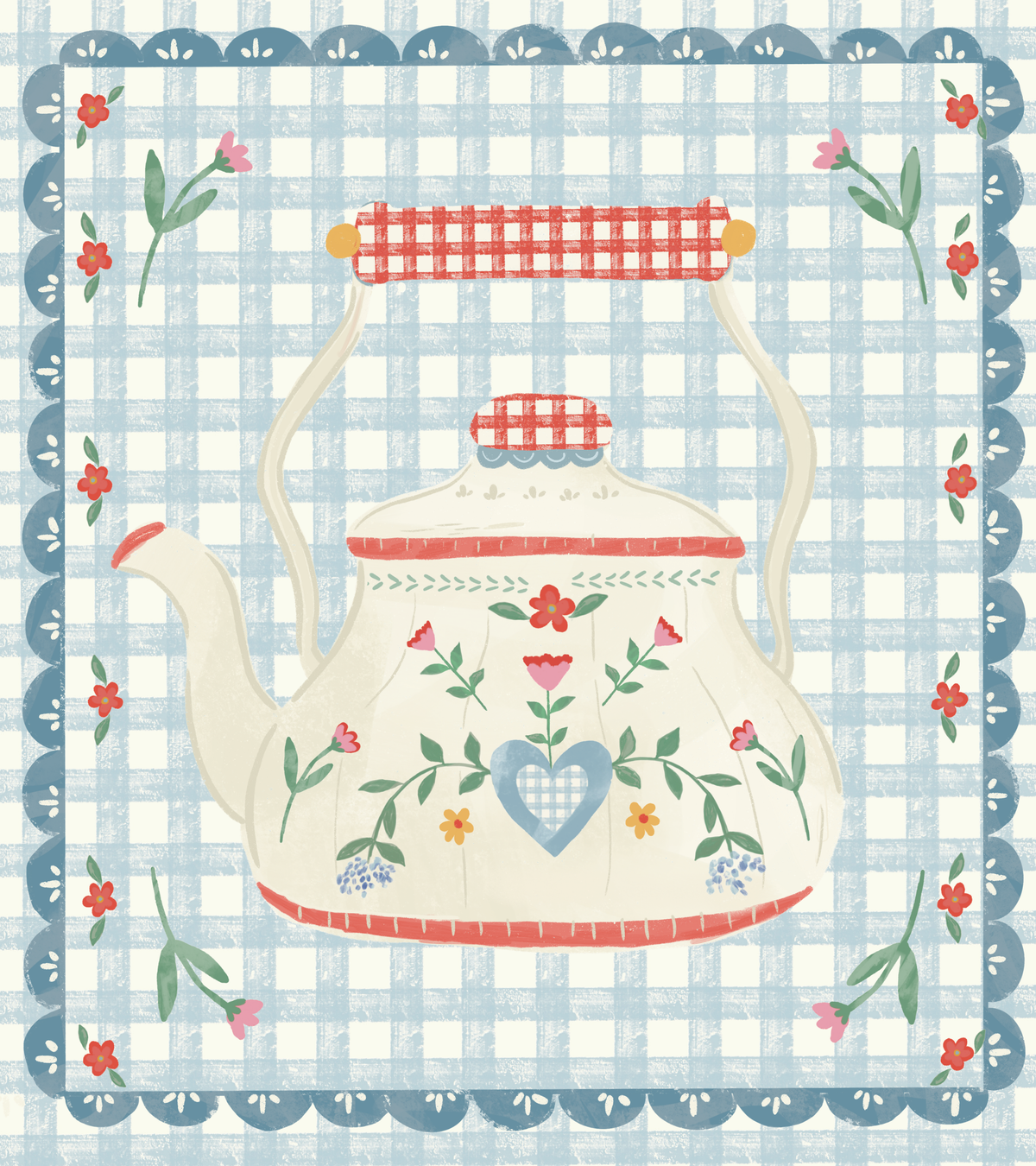 Farmhouse Kettle by Rose Halsey- Diamond Art Kit (40x45cm, Square Drill) Hand Rendered