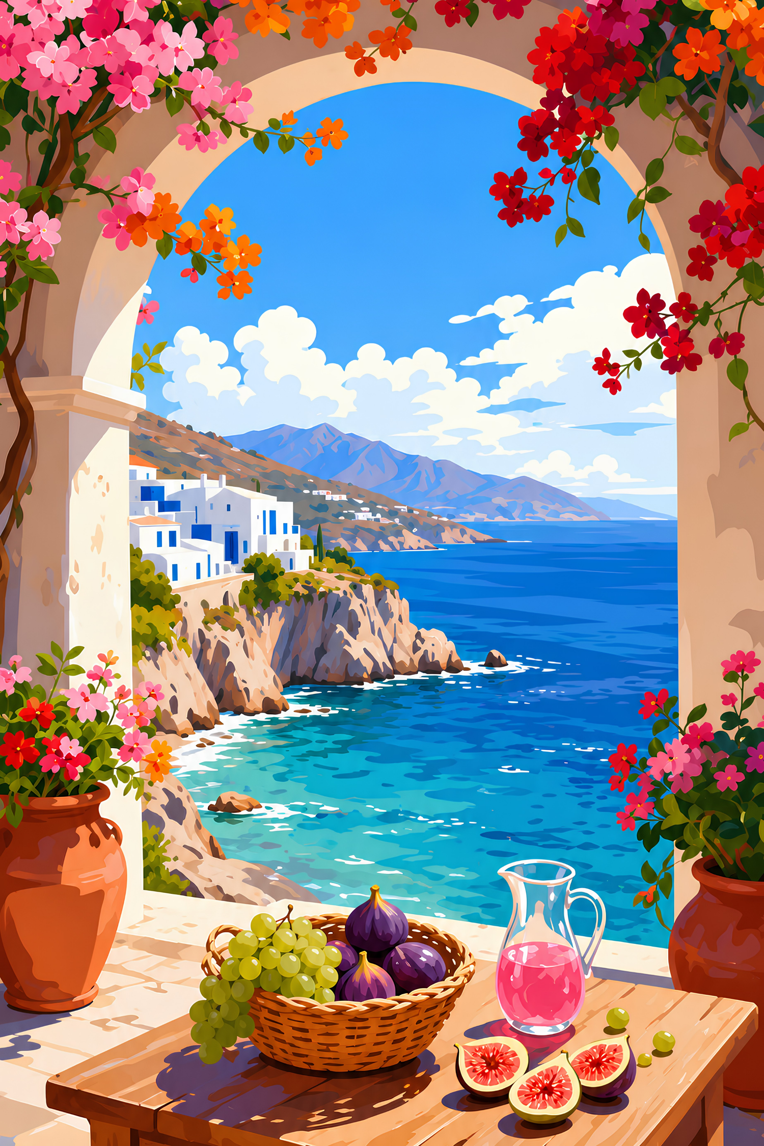 Fig & Sea Breeze- Diamond Art Kit (40x60cm, Round Drill)