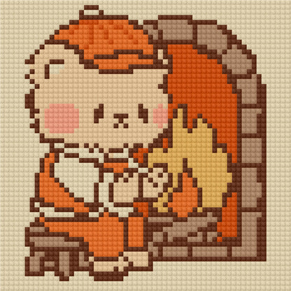 Tea Time Teddy by Blumensdiary – little whimsies Mini Diamond Art Set