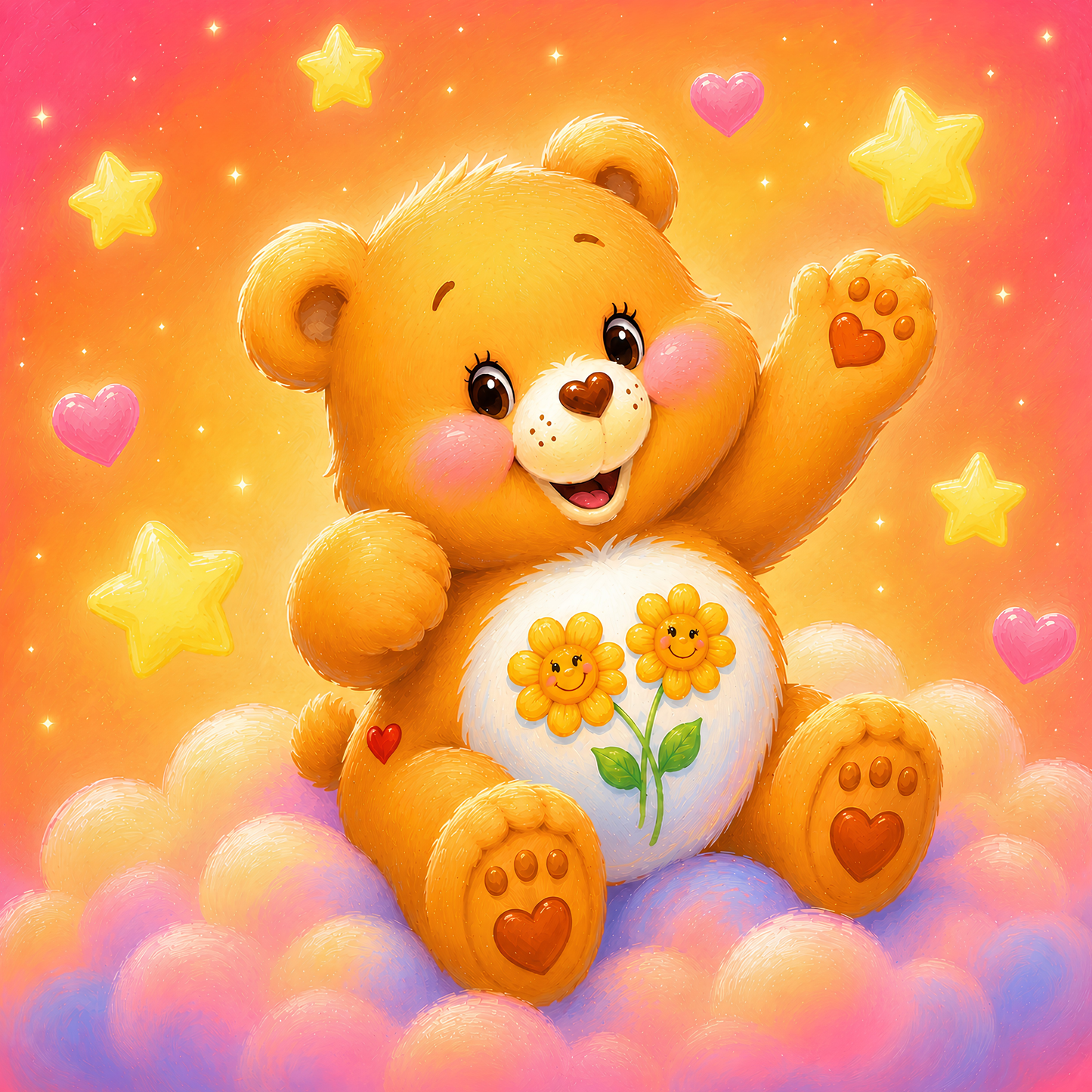 Forever Friend Bear- Diamond Art Kit (50x50cm, Square Drill)