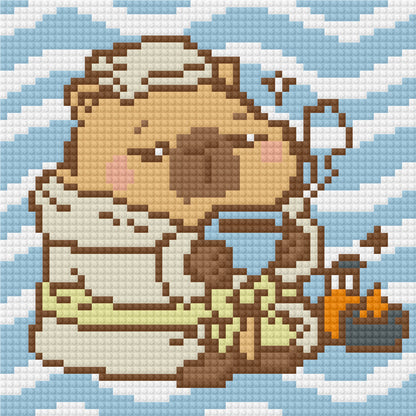 Spa Day Capybara by Blumensdiary – little whimsies Mini Diamond Art Set