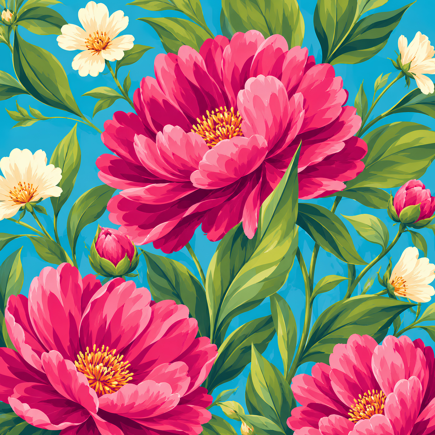 Fuchsia Flower Field- Diamond Art Kit (40x40cm, Square Drill)