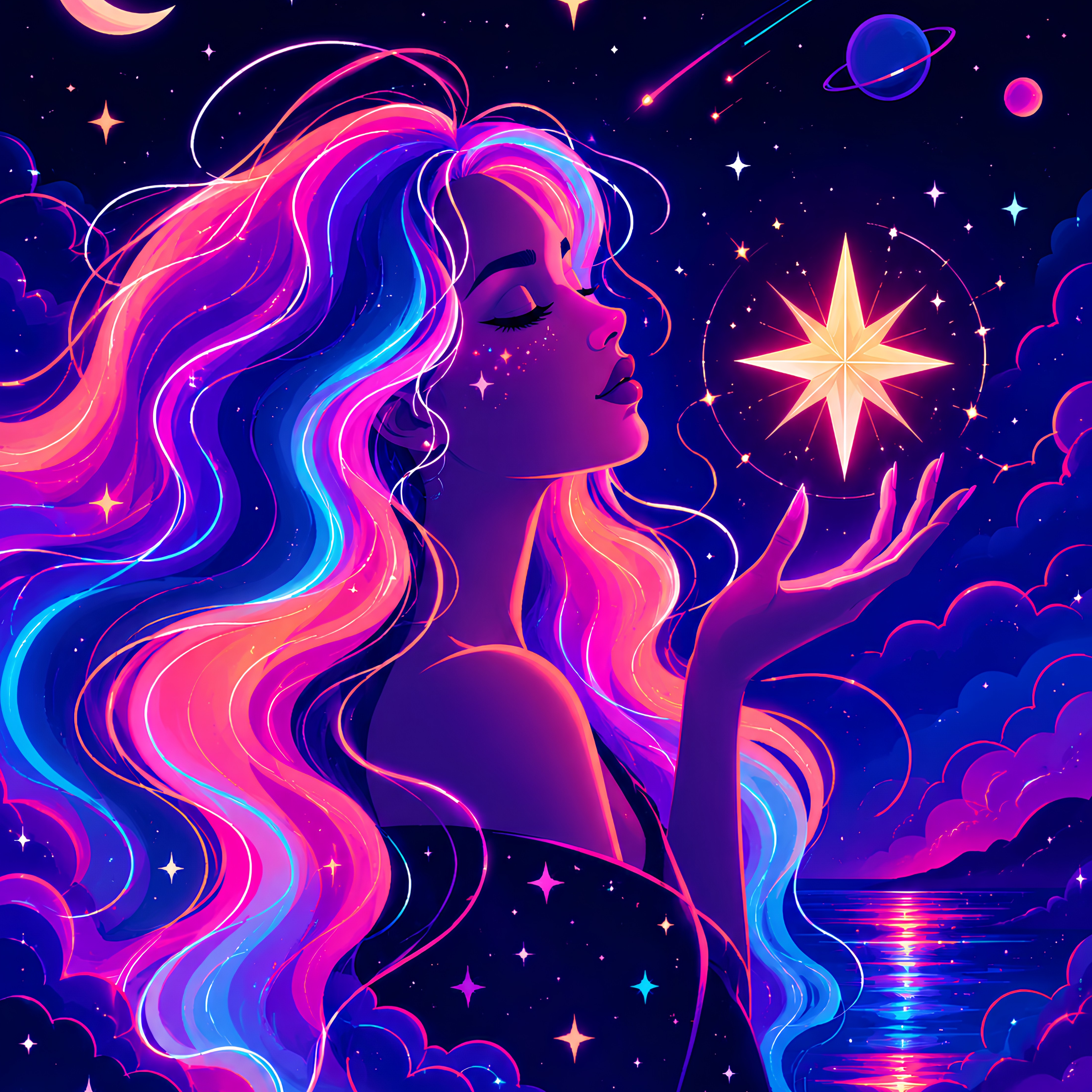 Galaxy Girl – Diamond Art Kit (50x60cm, Square Drill)
