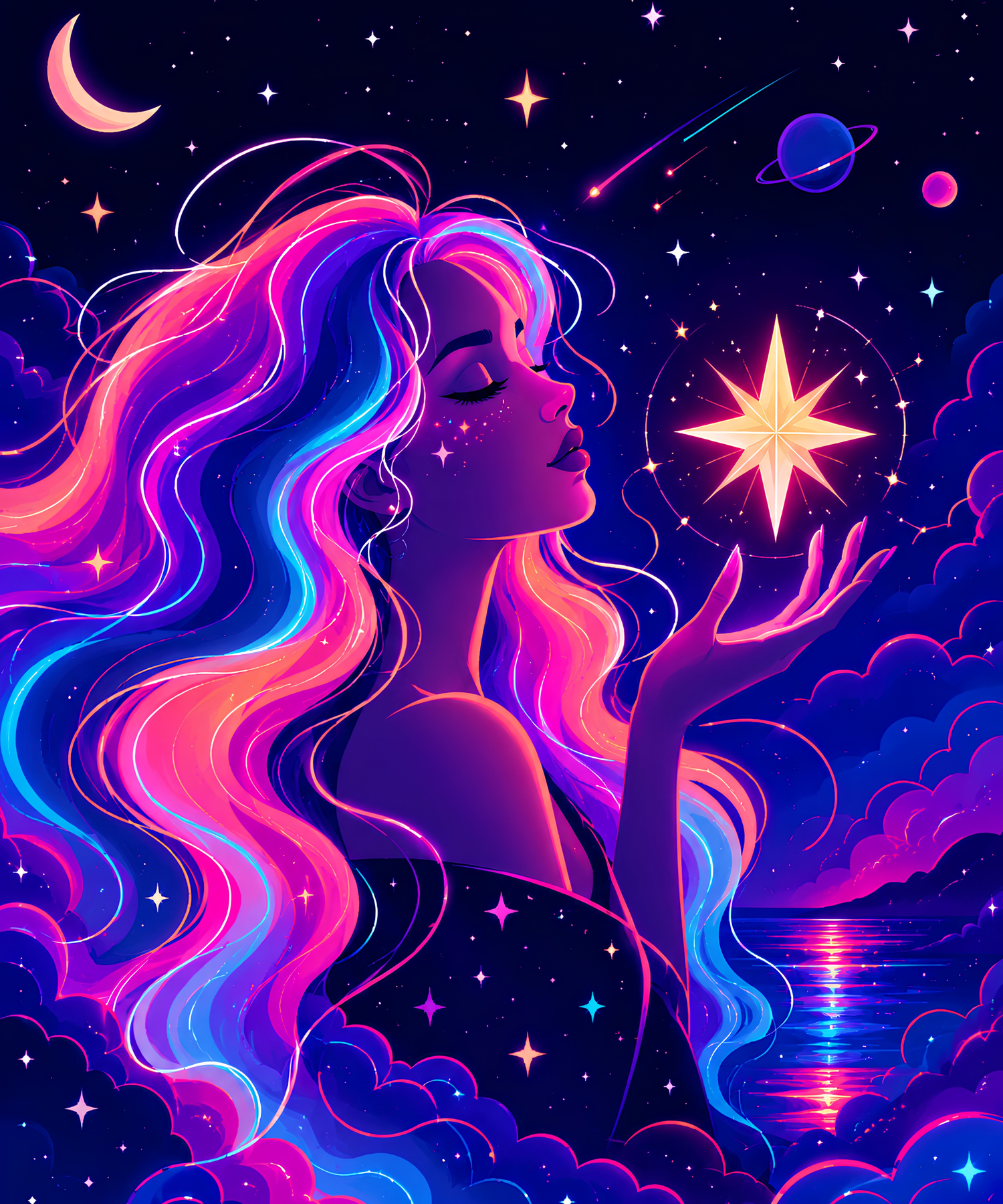 Galaxy Girl – Diamond Art Kit (50x60cm, Square Drill)