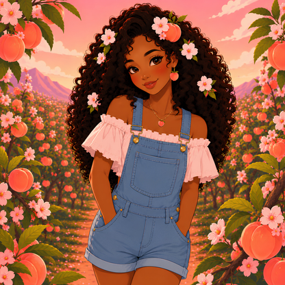Georgia Peach Princess- Diamond Art Kit (50x50cm, Square Drill)