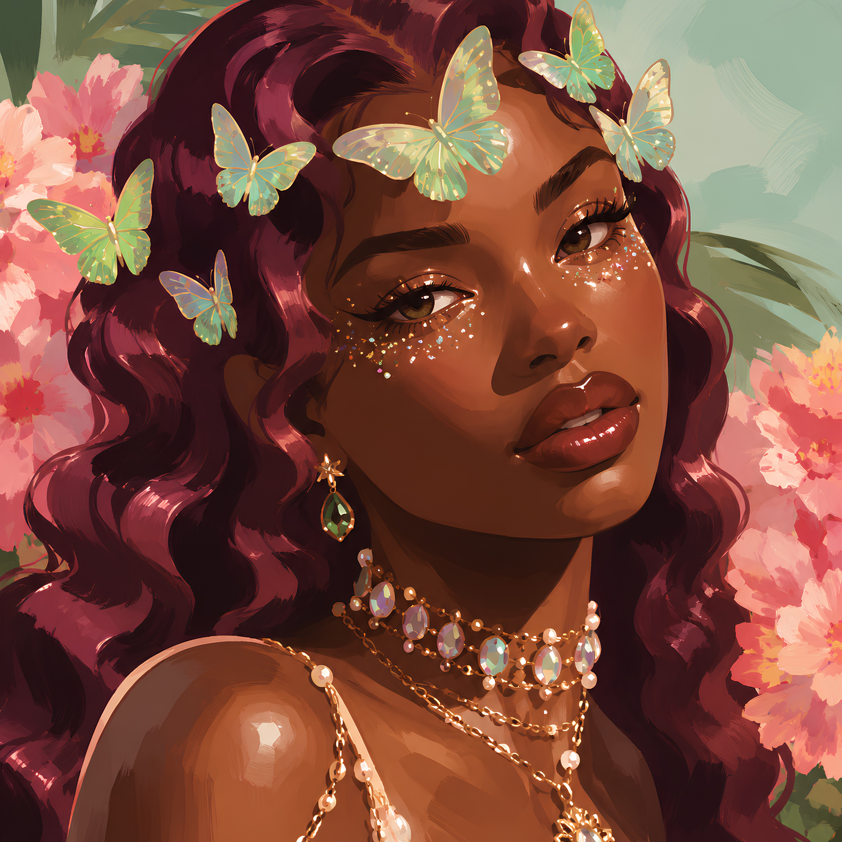 Gilded Garden Girl– Diamond Art Kit (50x60cm, Square Drill)