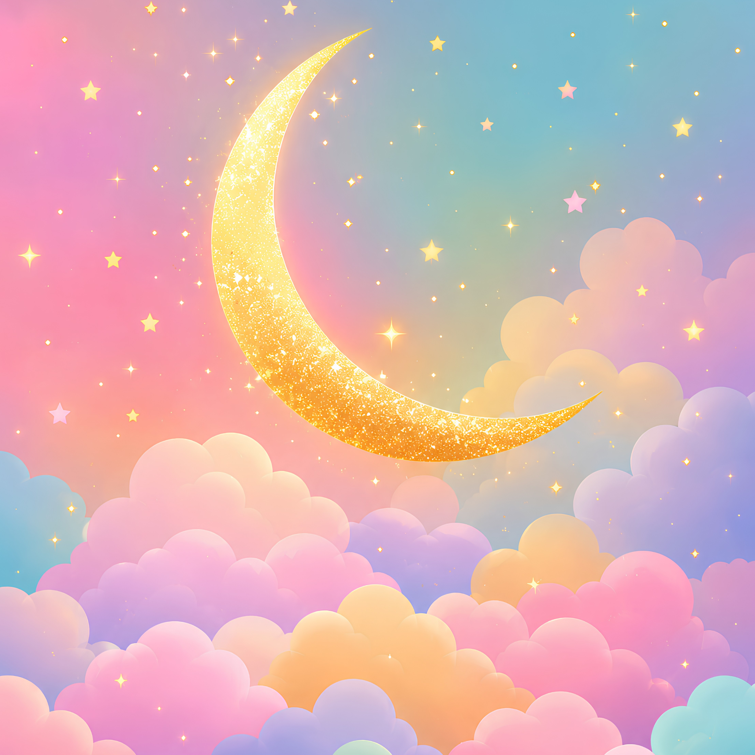 Glitter Moon Dreams- Diamond Art Kit (40x50cm, 100% Whimsy Dust Square Drill)