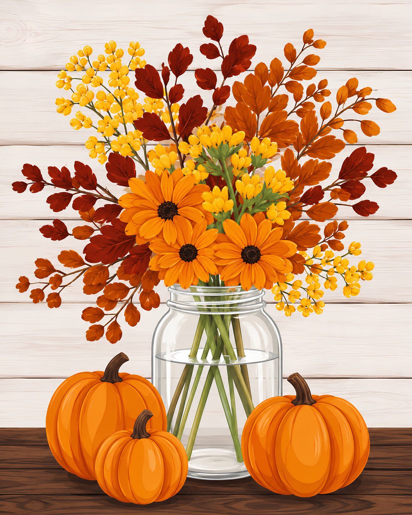 Golden Harvest Bouquet- Diamond Art Kit (40x50cm)