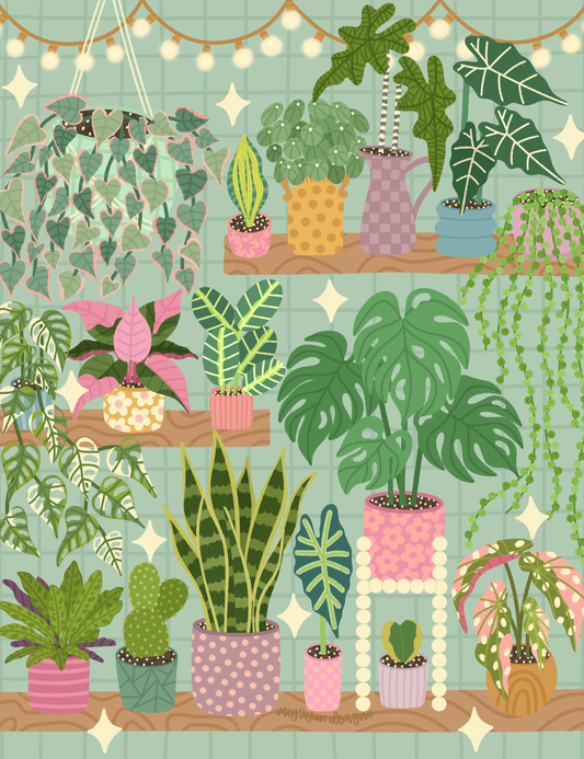 Greenhouse Glow by Meg Ryan Designs- Diamond Art Kit (50x65cm Round Drills)