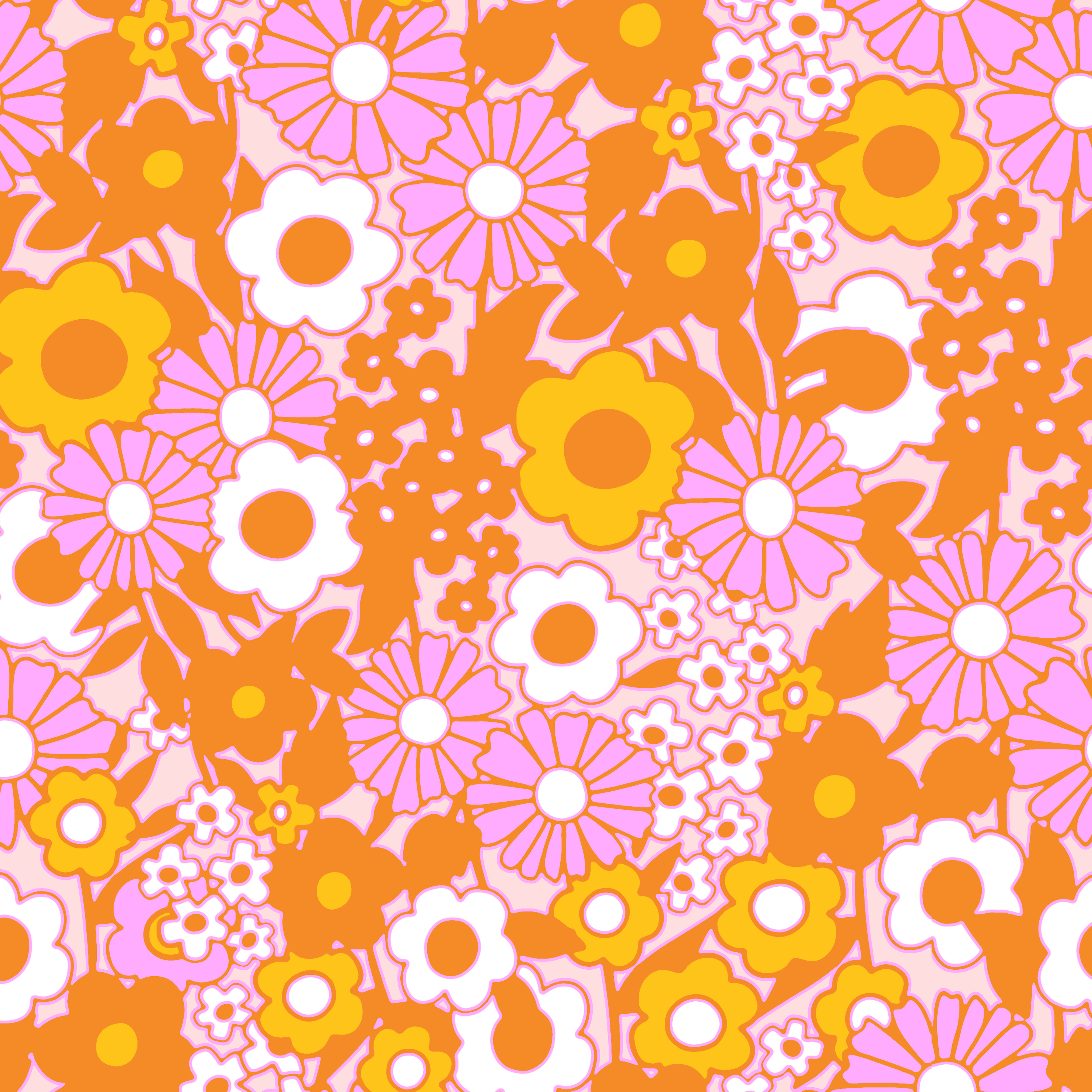 Groovy Flowers by Textile Bakery – Diamond Art Kit (40x40cm, Square Drill)