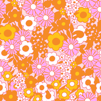 Groovy Flowers by Textile Bakery – Diamond Art Kit (40x40cm, Square Drill)