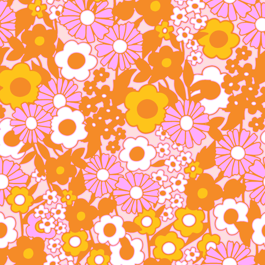 Groovy Flowers by Textile Bakery – Diamond Art Kit (40x40cm, Square Drill)