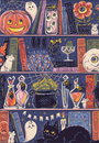 Halloween Shelfie by Hanna Symo- Diamond Art Kit (50x60cm, Square Drill)