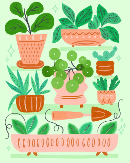 Happy Houseplants by Molly Marie Pea- Diamond Art Kit (40x50cm)